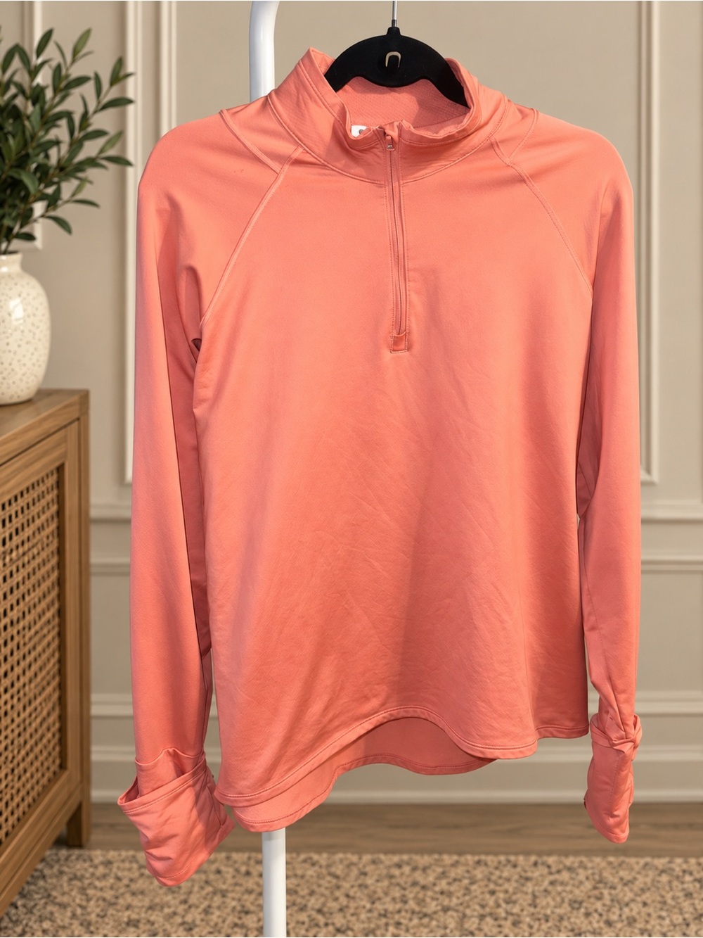 Women's Half-Zip Athletic Top Pink Large